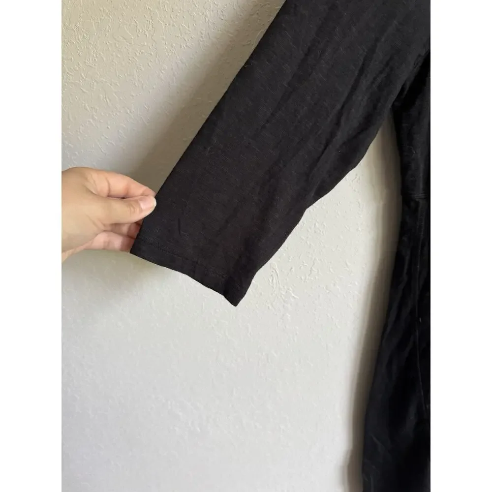 Toad & Co Black Organic Cotton Blend Athletic A-Line Dress Womens L Minimalist